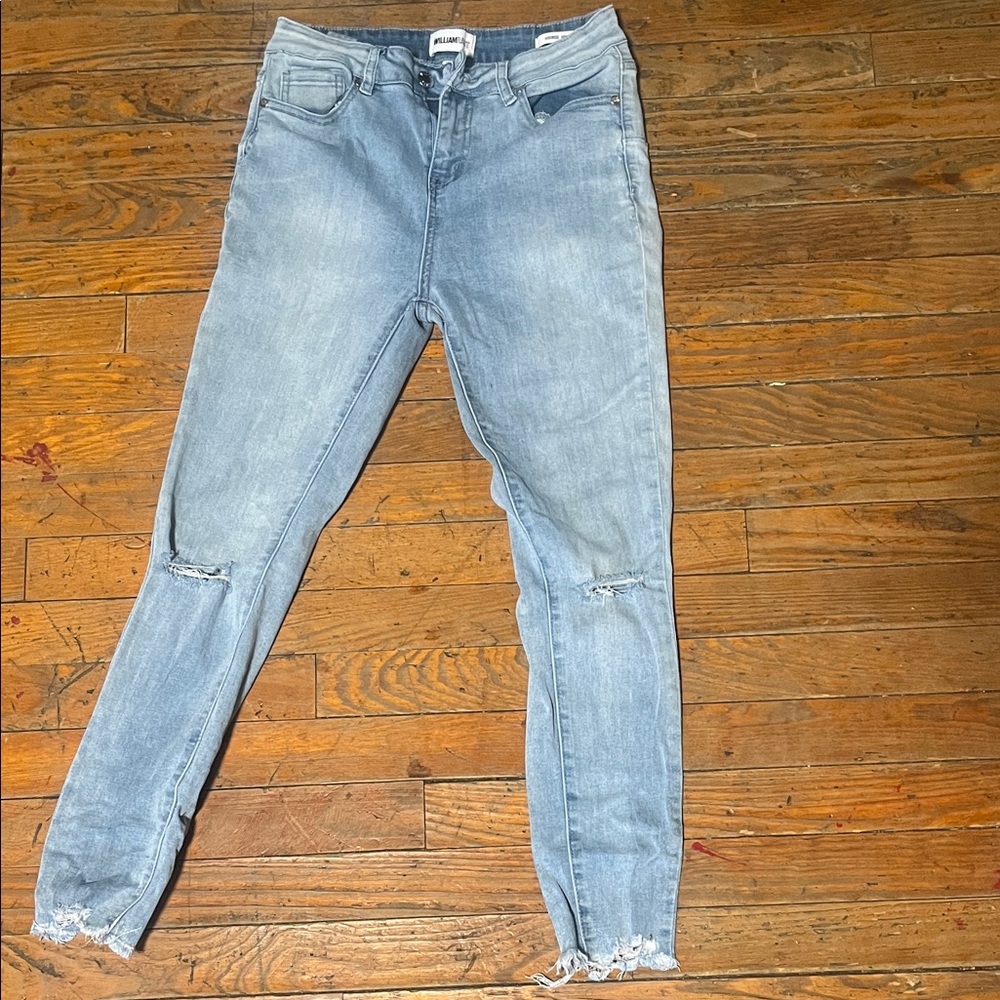 William Rast Light Blue Skinny Jeans with Knee Rips